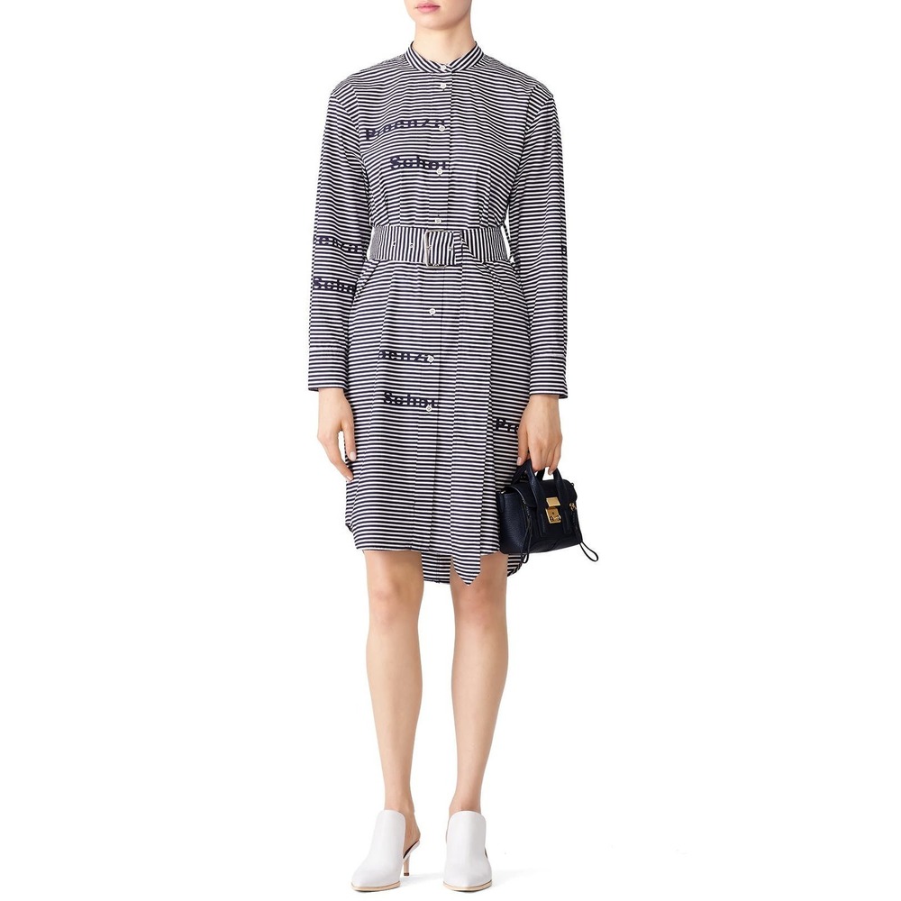 Proenza Schouler White Label Graphic Button Down Dress